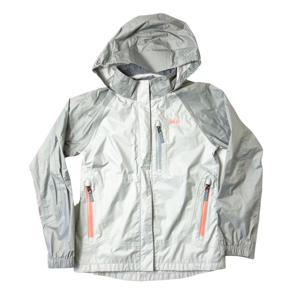 REI 10/12 gray rain jacket